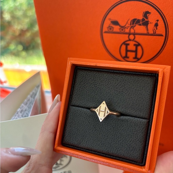 Hermés rose gold ring - size 053 (7) 18k gold Gambade seal